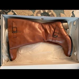 Brown leather boots, size 11, Nine West